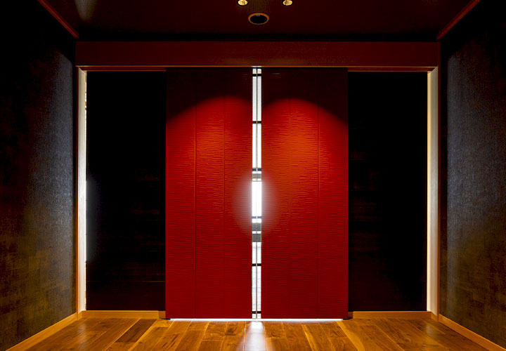 Symbolic Red Lacquer Doors